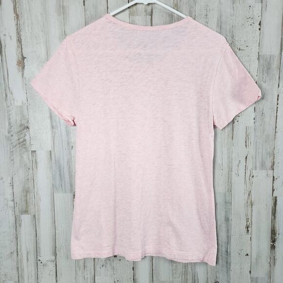 J. Crew Studio Short Sleeve Scoop Neck Tee Shirt Pink Size Medium - Picture 2 of 7